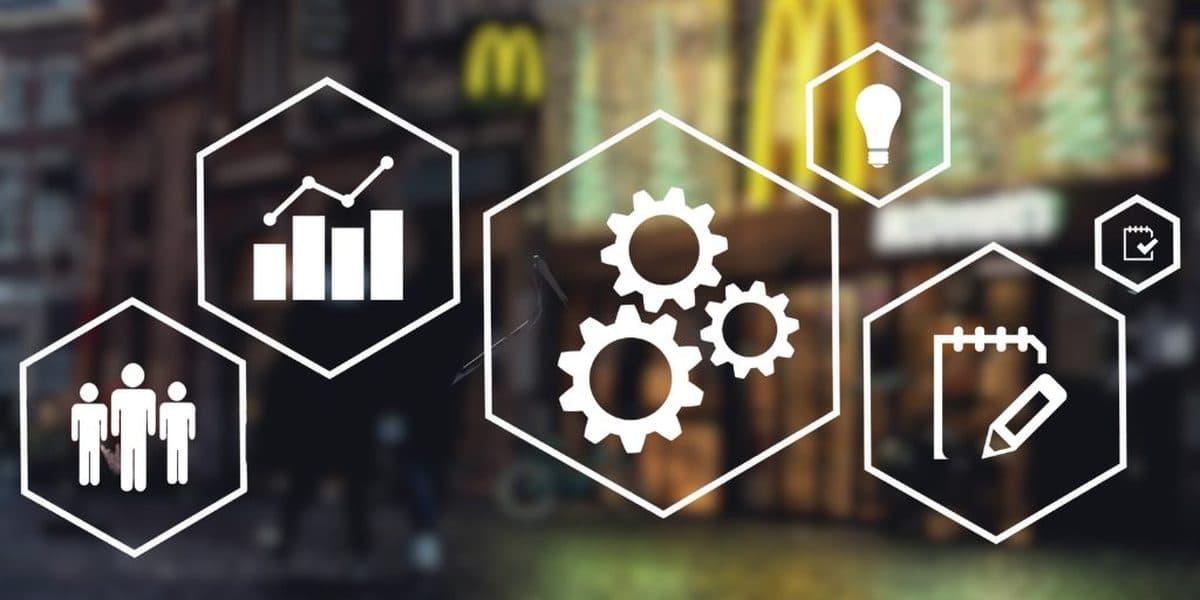 AI for franchising infographic showing where artificial intelligence helps franchise marketing, sales, and operations