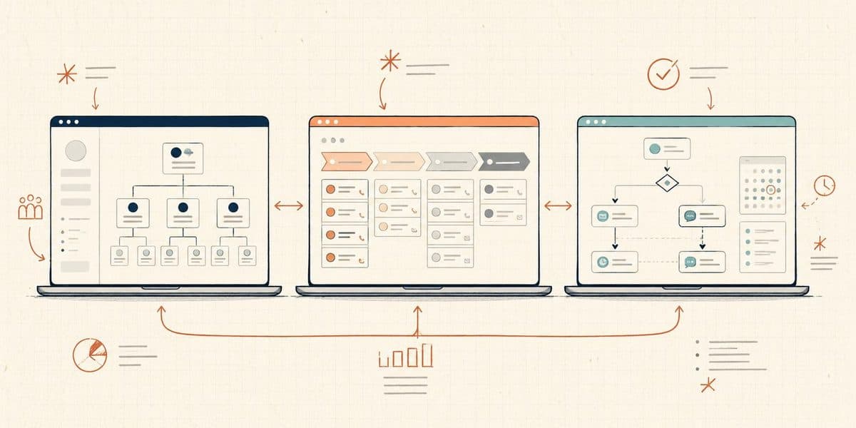 Franchise CRM comparison of FranConnect, HubSpot, and GoHighLevel